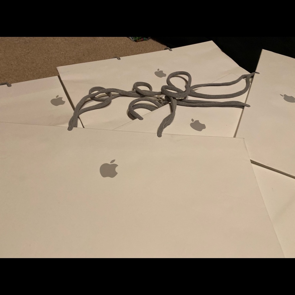 Apple paper and plastic bags